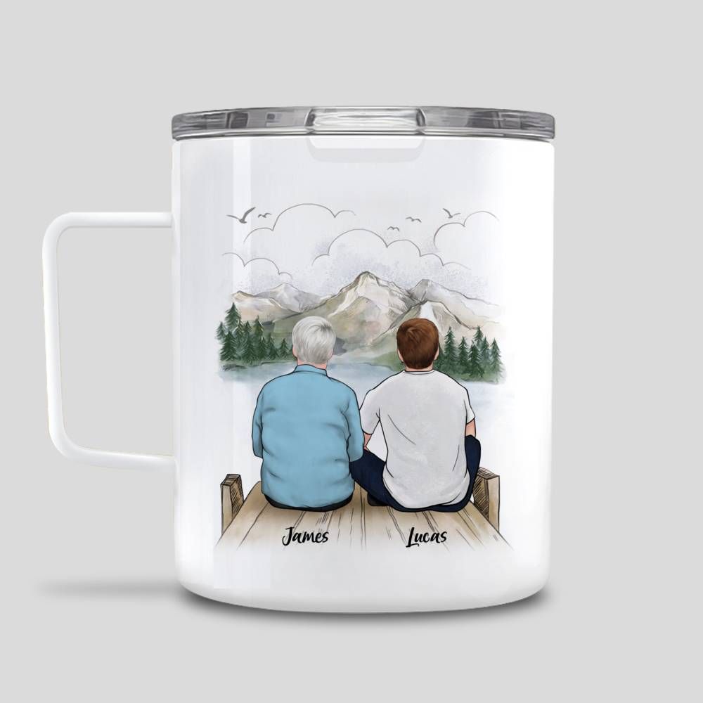 Father And Son - First My Dad Forever My Hero | Personalized Mugs_1