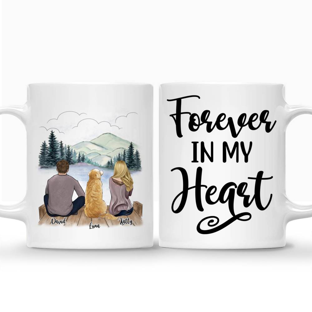 Personalized Couple & Dog Mug - Forever In My Heart Custom Mug_3