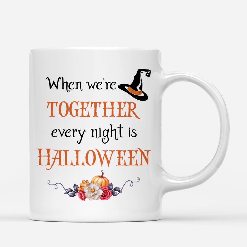 Personalized Halloween Mug - Two Witches Are Flying on a Broom_2