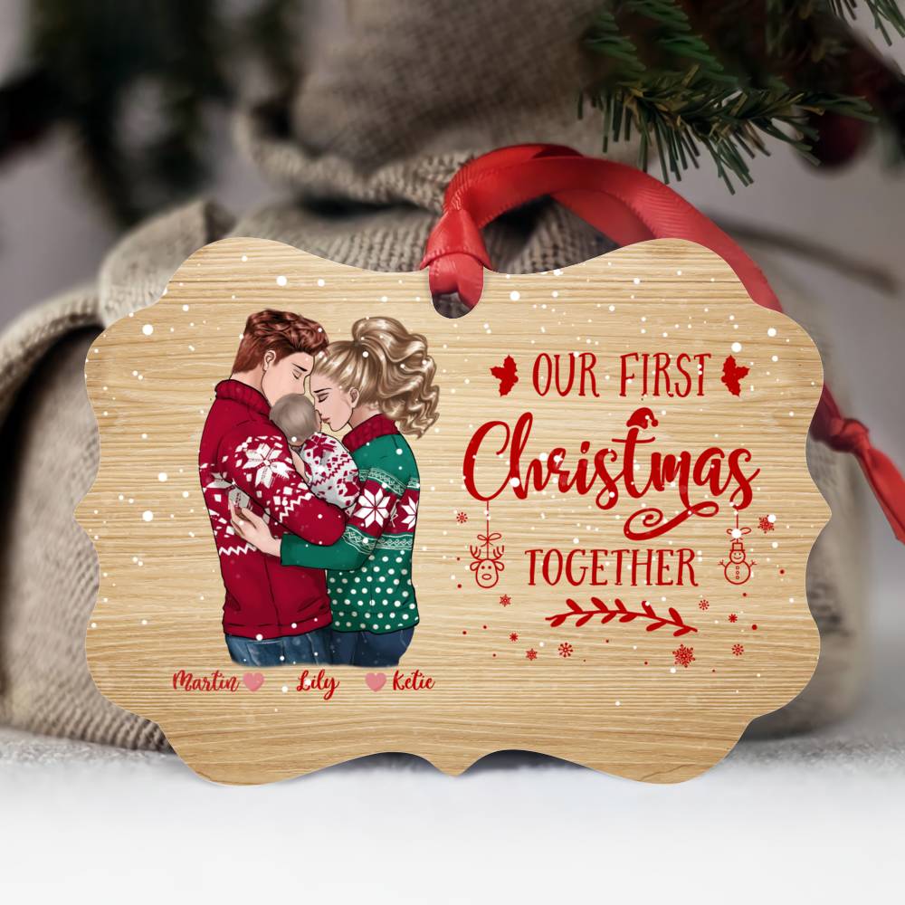 Our First Christmas Together Quotes Personalized Christmas Ornament - Our First Christmas Together