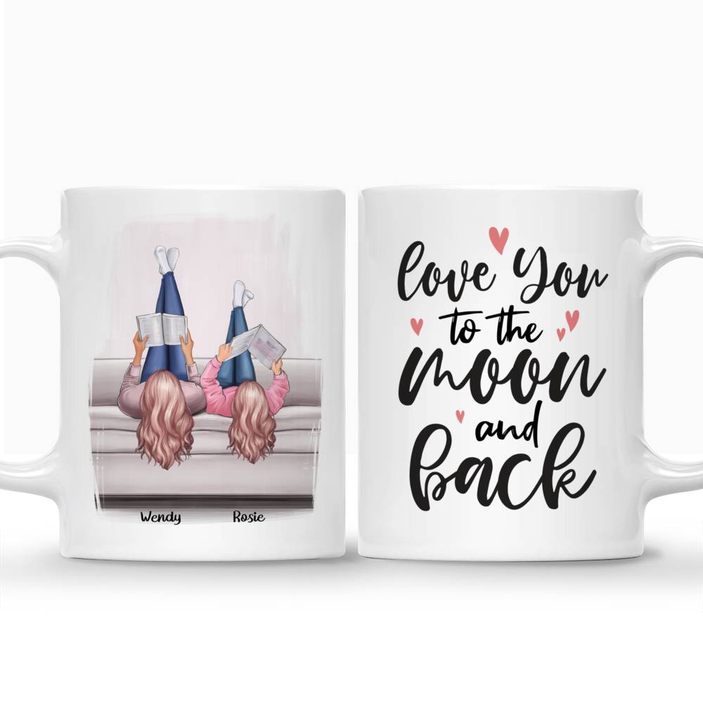Personalized Mug - Mother & Children - Love you to the moon and back_4