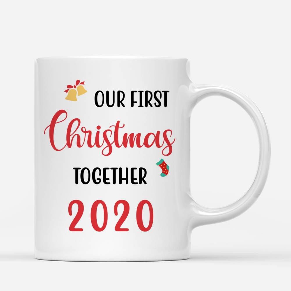 Our first Christmas together 2020 | Personalized Mug - Xmas Couple with Dog_2