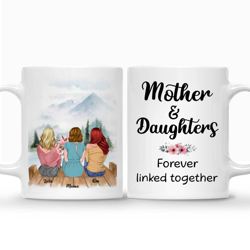 Personalized Mug - Mother & Daughter - Mother & Daughters Forever Linked Together - Romance_3