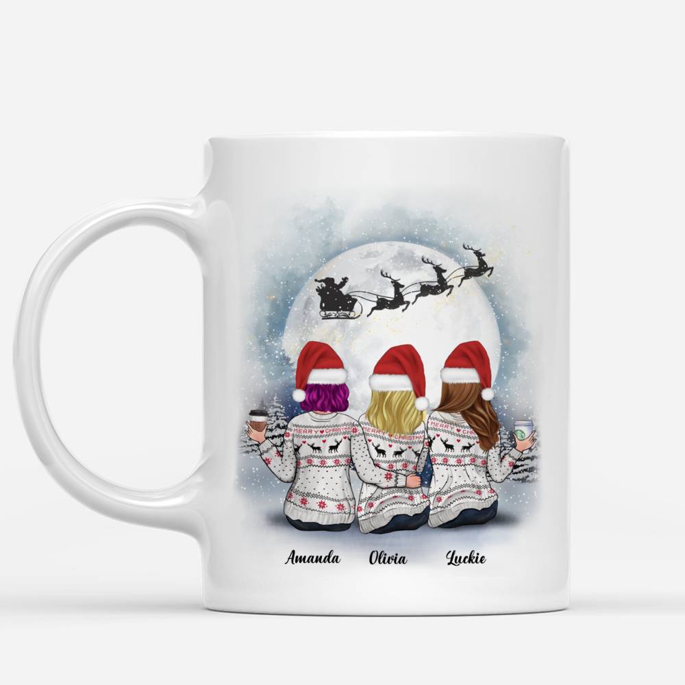 Personalized Mug - Christmas Moon - Life Is Better With Besties - Up to 5 Ladies_1