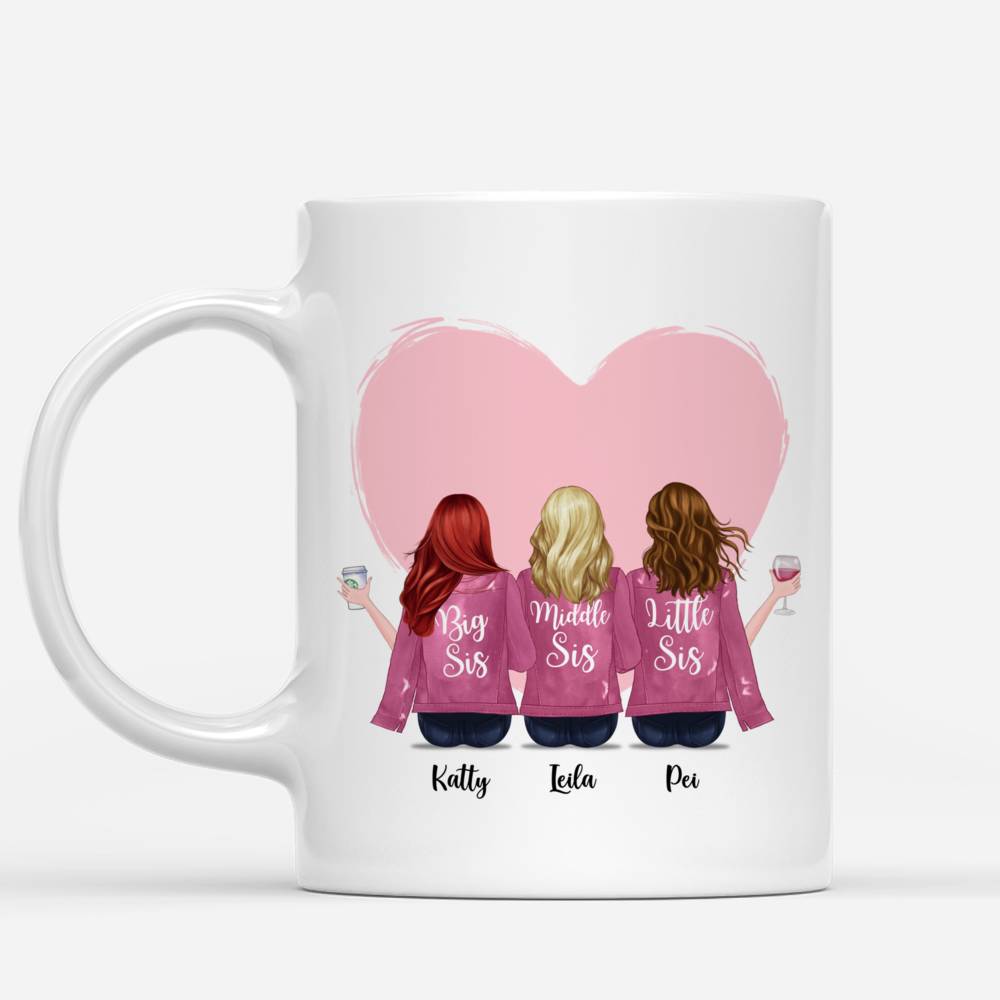 Personalized Mug - Up to 6 Women - A sister is a gift to the heart a friend to the spirit a golden thread to the meaning of life (Heart)_2