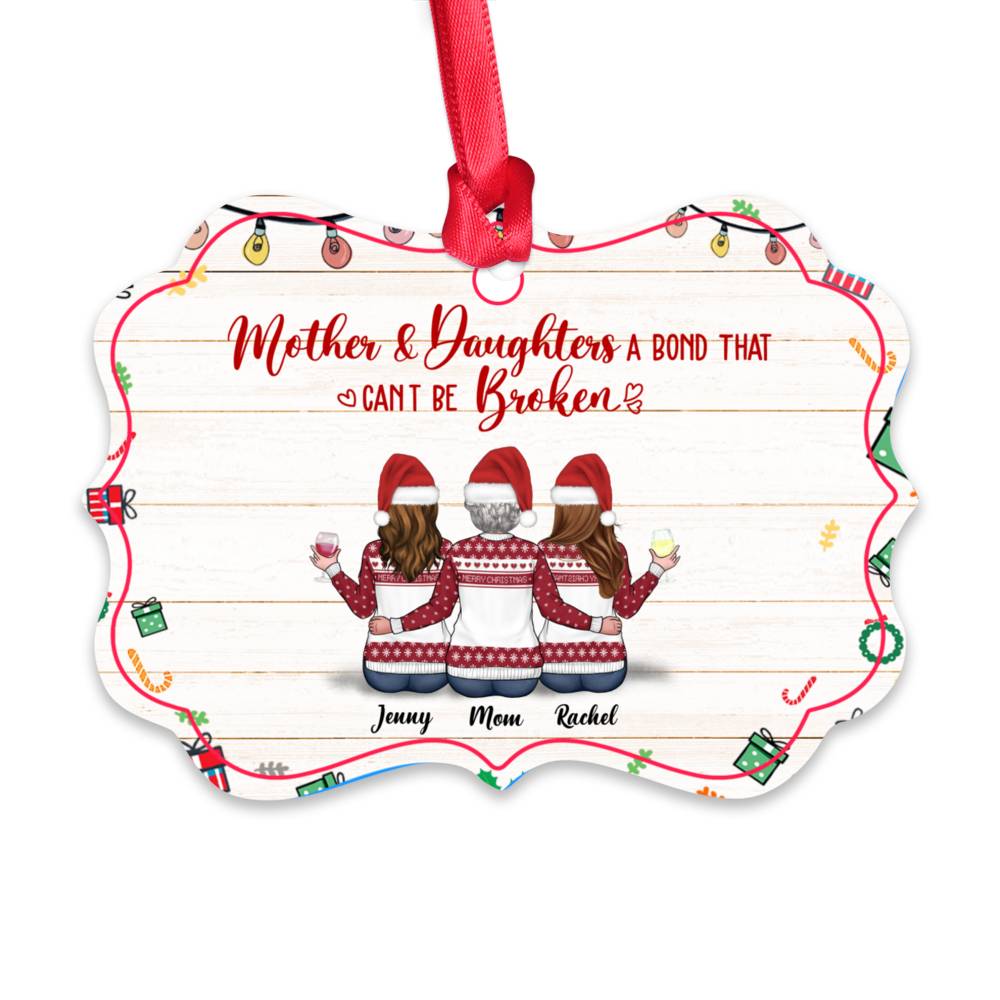 Personalized Ornament - Custom Ornament BG5 - Up to 4 daughters - Mother & daughters, a bond that cant be broken_1