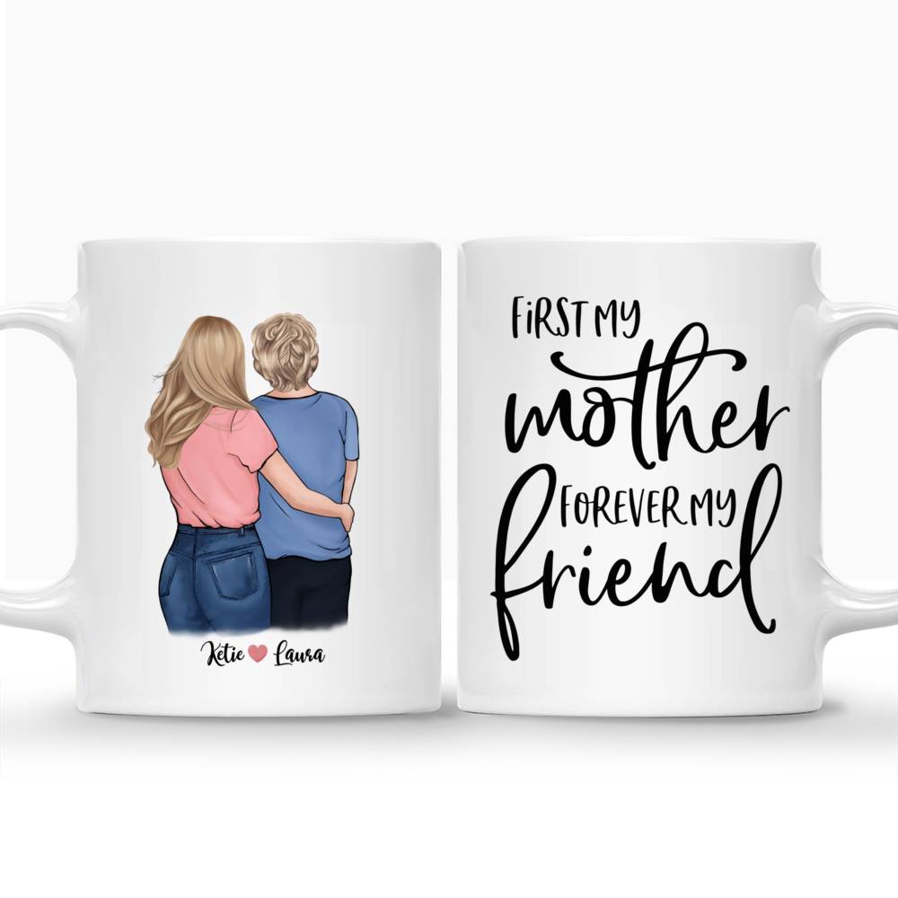 Mother & Daughter Custom Mugs - First My Mother Forever My Friend_3