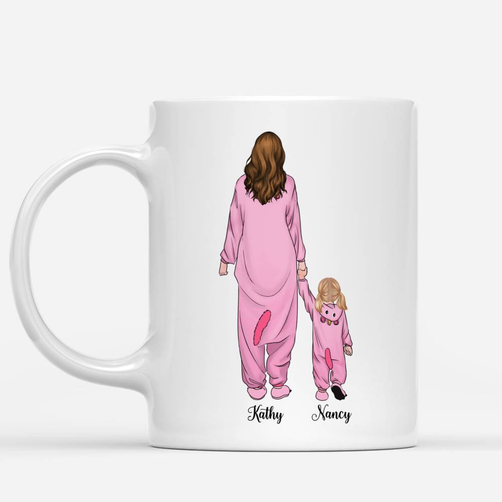 Personalized Mug - Onesies Family - Side By Side Or Miles Apart Mother And Daughter Will Always Be Connected By Heart_1