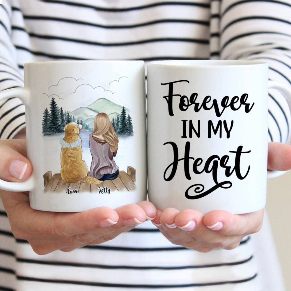 Personalized Up to 3 Dogs Mug - Forever In My Heart Custom Mug