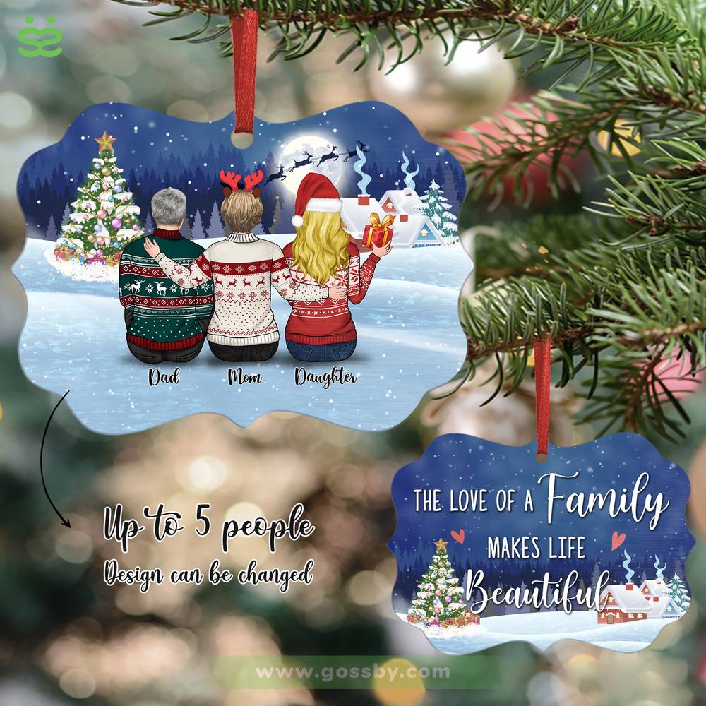 Personalized Ornament - Family Ornament - The love of a Family makes life beautiful (8027)