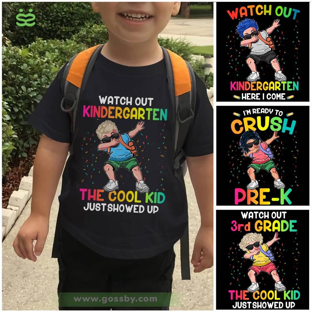 Personalized Shirt - Dabbing Kid (Black) - Watch Out (Grade) The Cool Kid Just Showed Up