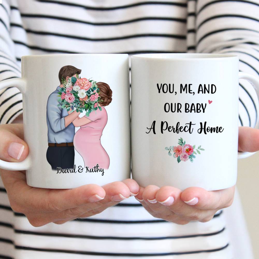 Father's Day Custom Mugs - You, Me, and Our Baby, A Perfect Home