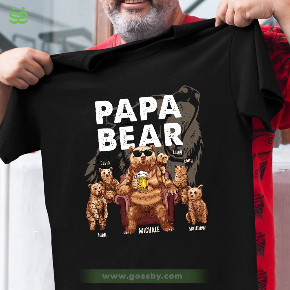 Personalized Shirt - Father & Kids - Papa Bear - v3_1