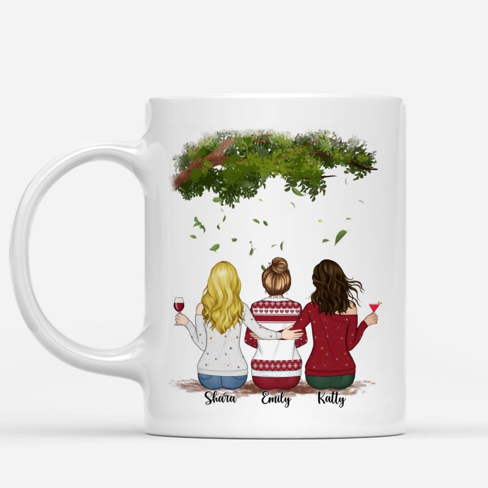 Personalized Mug - Up to 5 Women - Side by side or miles apart, Sisters will always be connected by heart (3305)_1