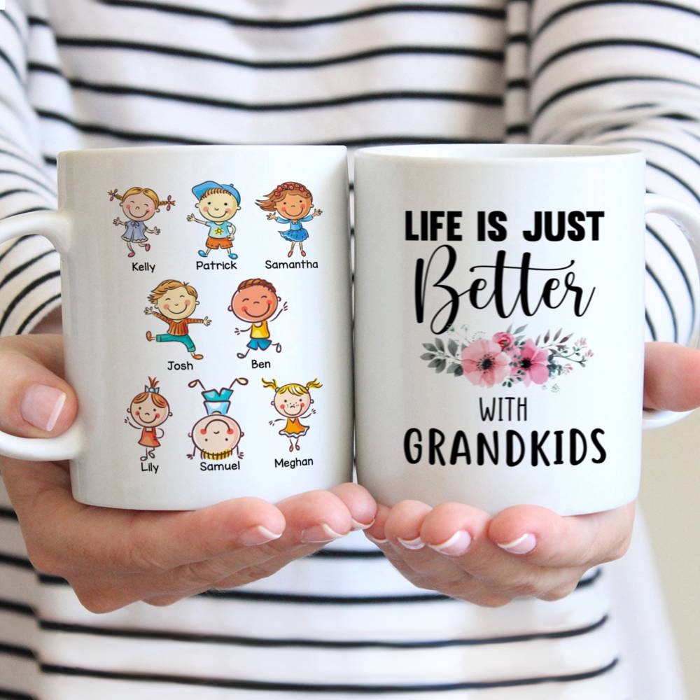 Personalized Mug - Grandkids Xmas Mug - Life is Better With Grandkids (L)