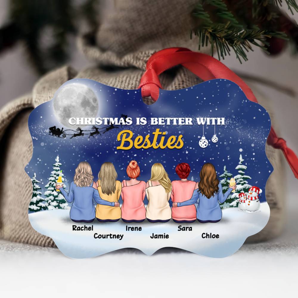 Personalized Ornament - Sisters Snow Ornament - Up to 9 women - Christmas is better with besties