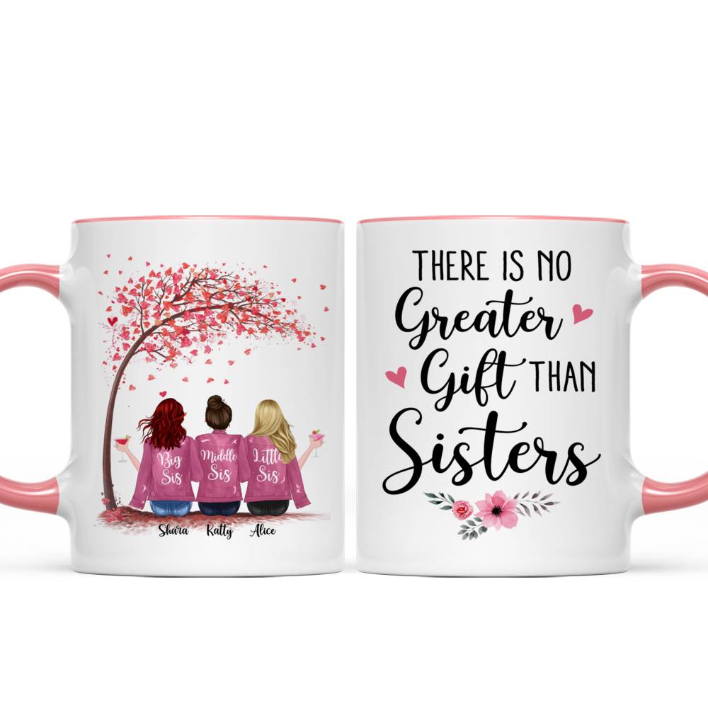 Personalized Mugs for Sisters - There Is No Greater Gift Than Sisters (Ver 1) (Love Tree)_3