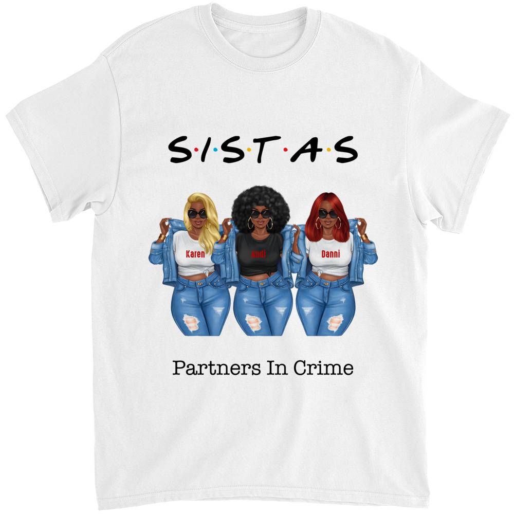 Personalized T-shirt: Sistas Partners In Crime Shirt | Gossby_2