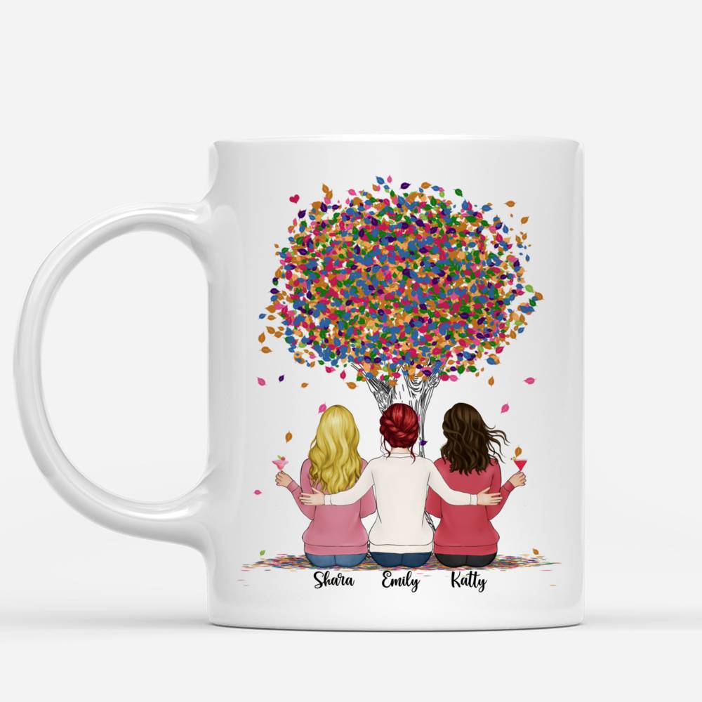 Personalized Mug - Up to 6 Sisters - Side by side or miles apart, Sisters will always be connected by heart (3950)_1