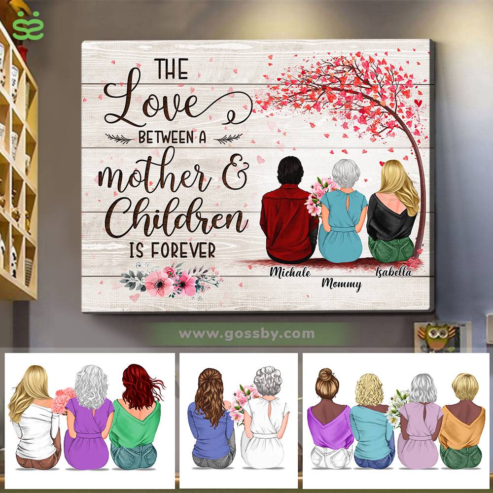 Mother  DaughtersSons - The Love Between a Mother And Children is Forever 3D - Wooden CanvasVer 2