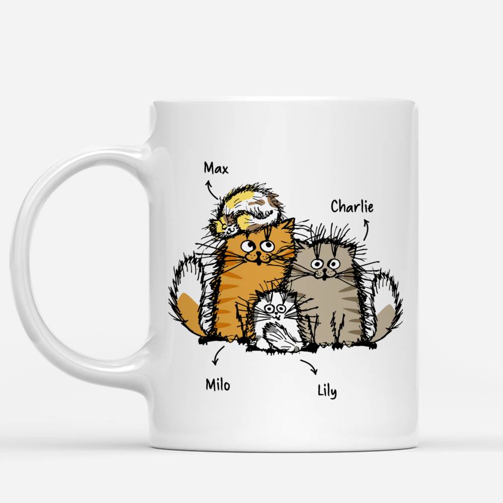 Personalized Mug - Cat Family - Life is better with cats_1