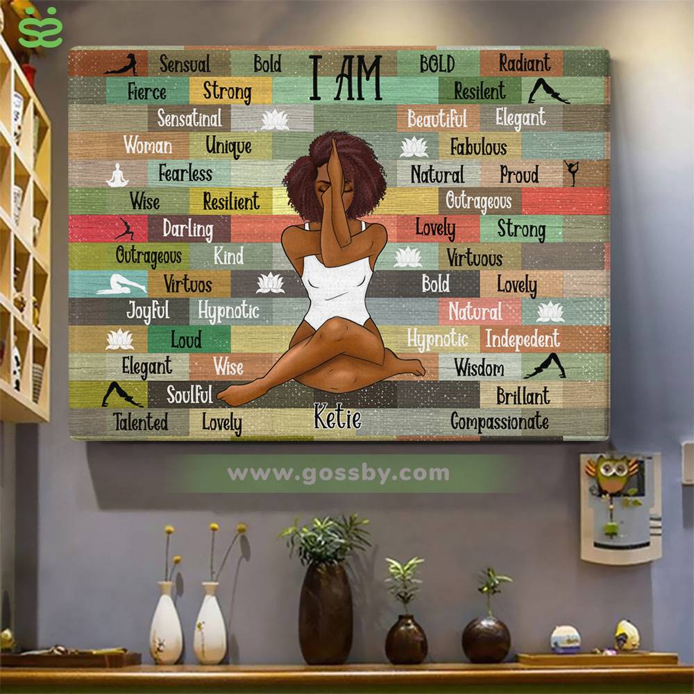 Personalized Wrapped Canvas - Yoga Girl - I Am...