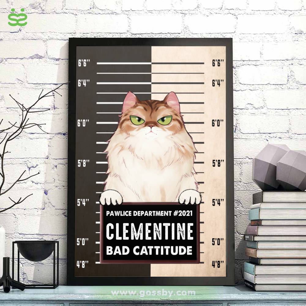 Personalized Poster - Pawlice Cat - Bad Cattitude
