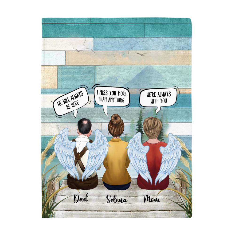 Personalized Blanket - Family Memorial - I Miss You More Than Anything Dad & Mom (Up to 3)_2