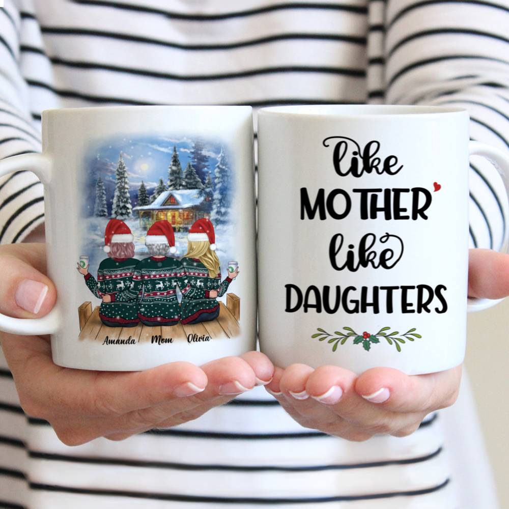 Personalized Mug - Winter Cottage Mug - Like Mother Like Daughters