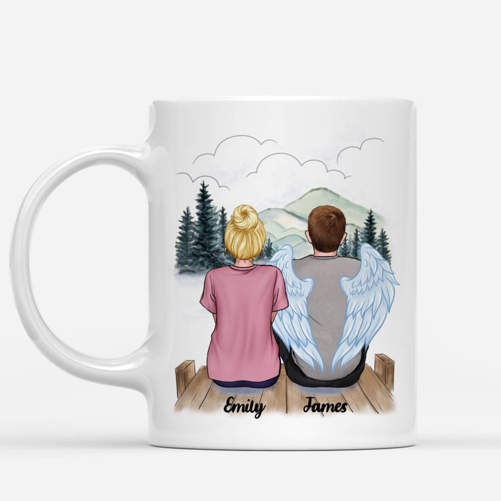 Personalized Mug - Memorial Mug - Mountain BG - Because Someone We Love Is In Heaven There's A Little Bit Of Heaven In Our Home_1