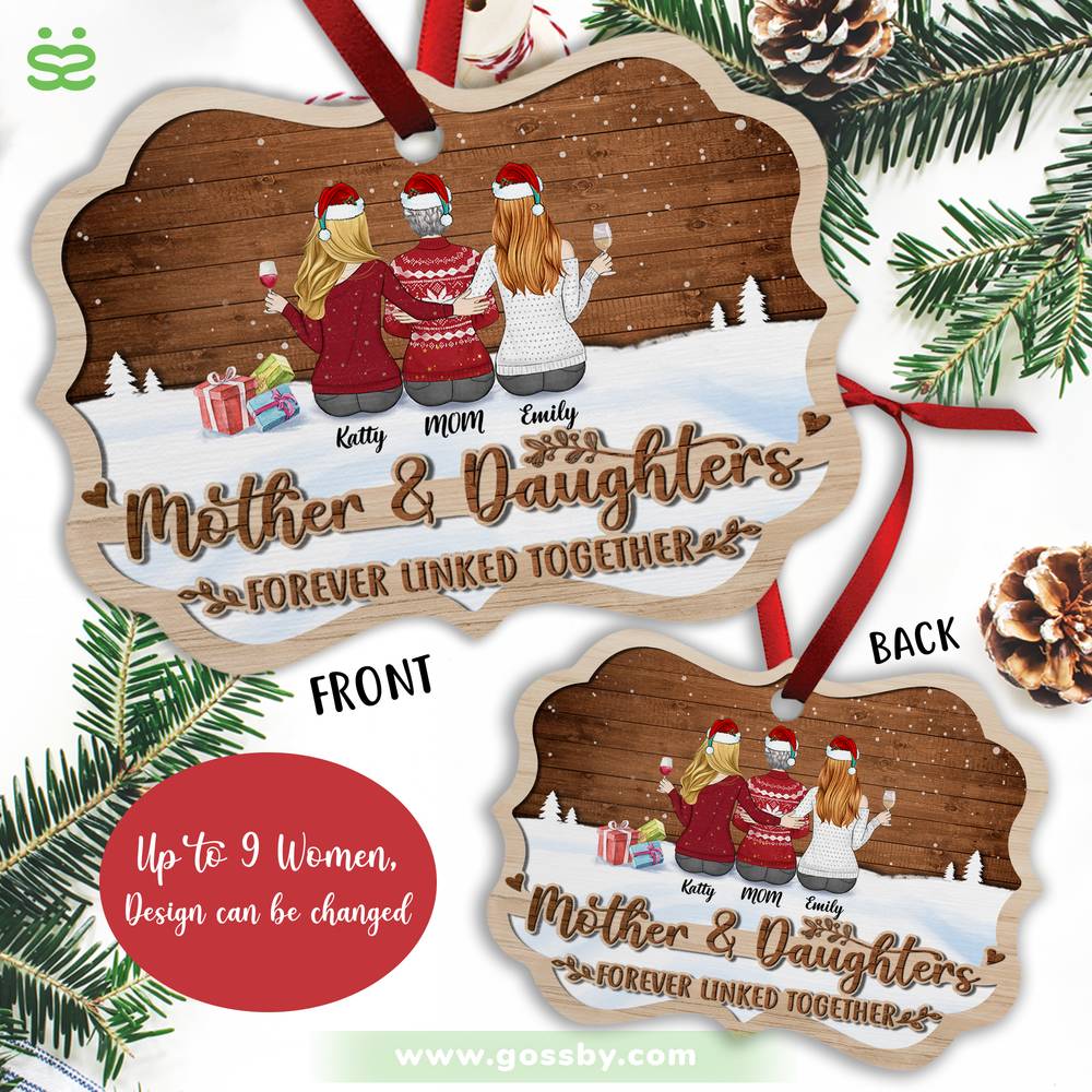 Personalized Ornament - Mother & Daughters - Mother and Daughters forever linked together (7997)