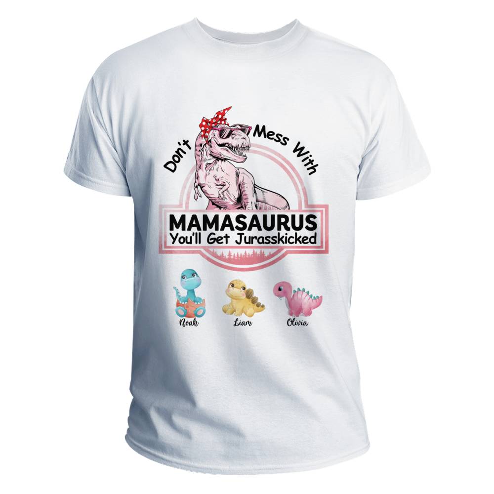 Personalized Shirt - Family - Don't Mess With Mamasaurus - White_3