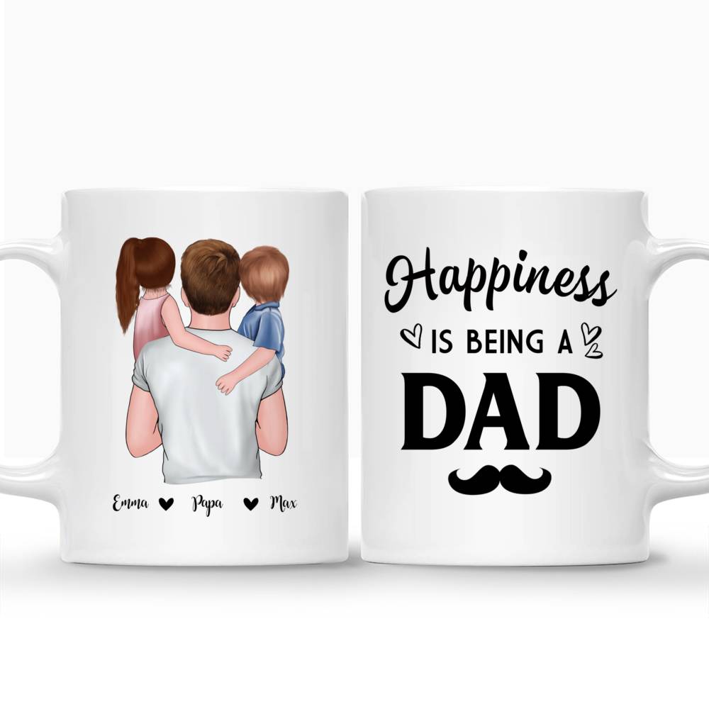 Family - Father  Son  Daughter - Happiness Is Being A Dad | Personalized Mug_3