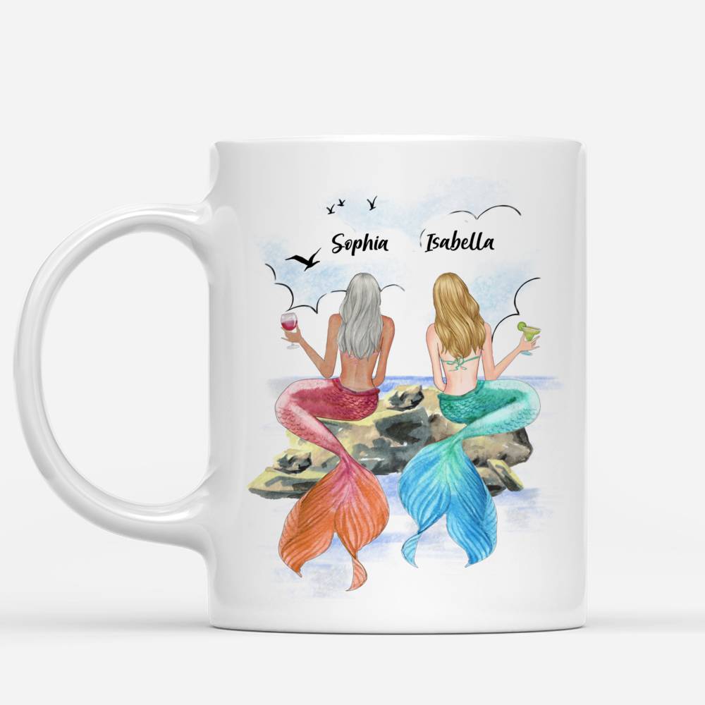 Personalized Mug - Best Friend Mermaid Girls - Because Of You I Laugh A Little Harder_1