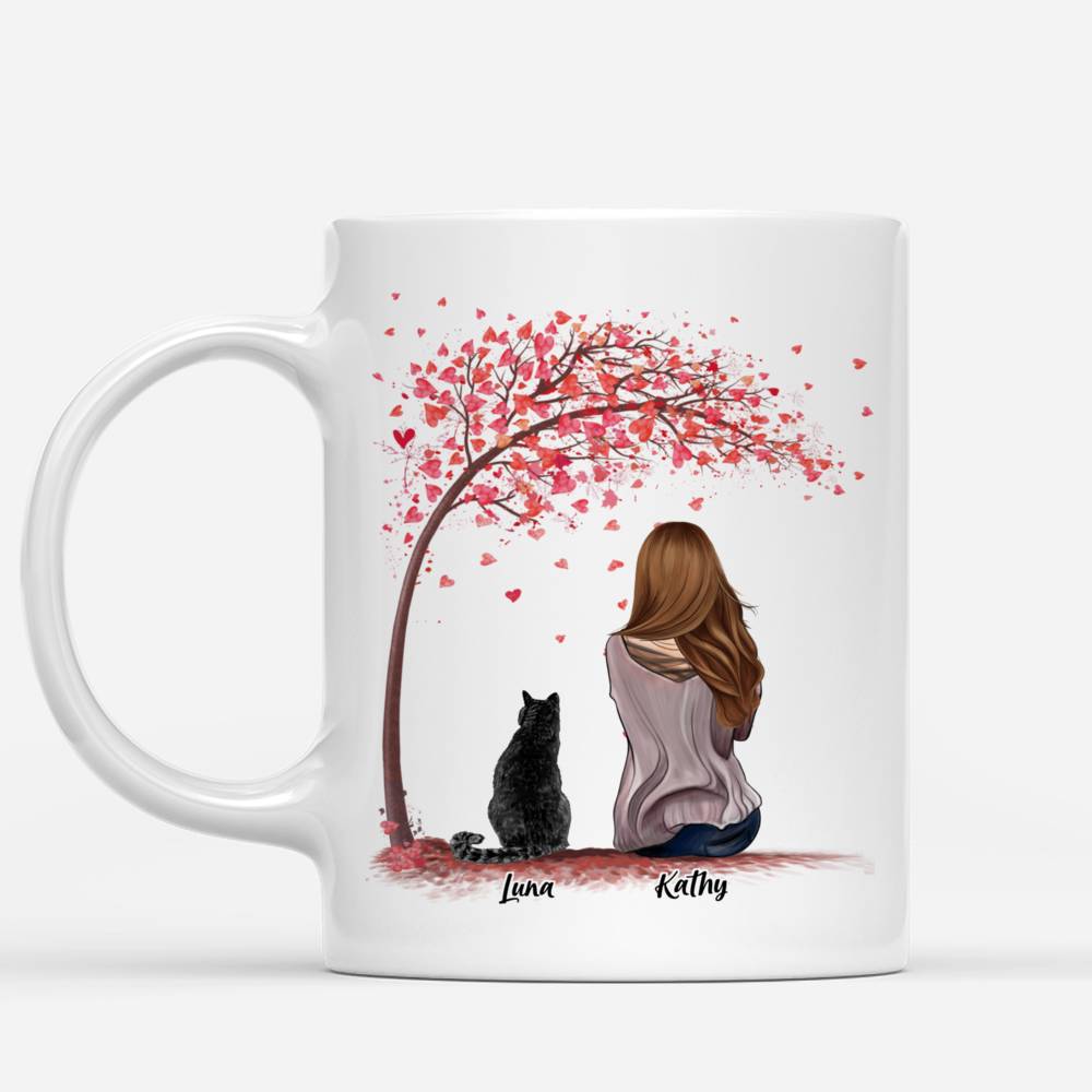 Personalized Mug - Girl and Cats - 100% Sure My Life Is A Cat_1