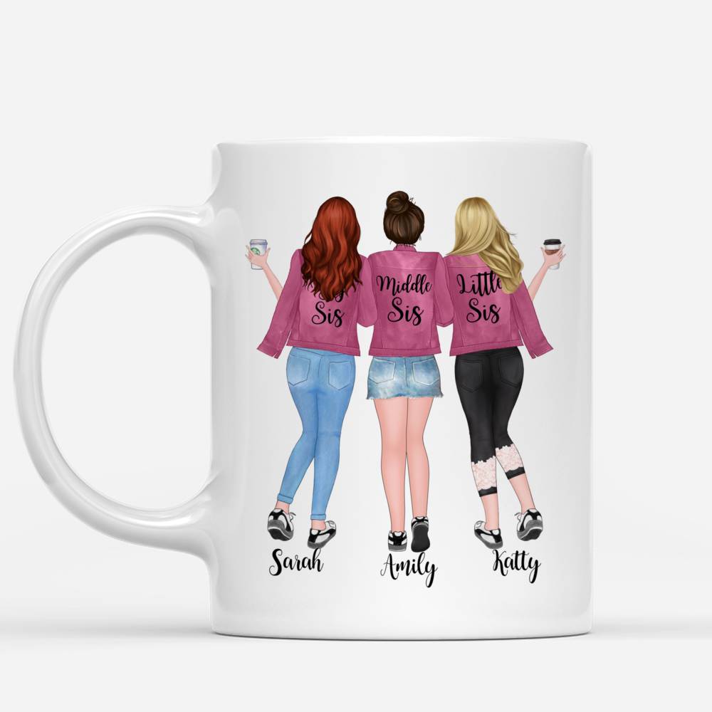 Personalized Mug - Up to 5 Sisters - Life is better with Sisters (Ver 1) - Pink Black_1