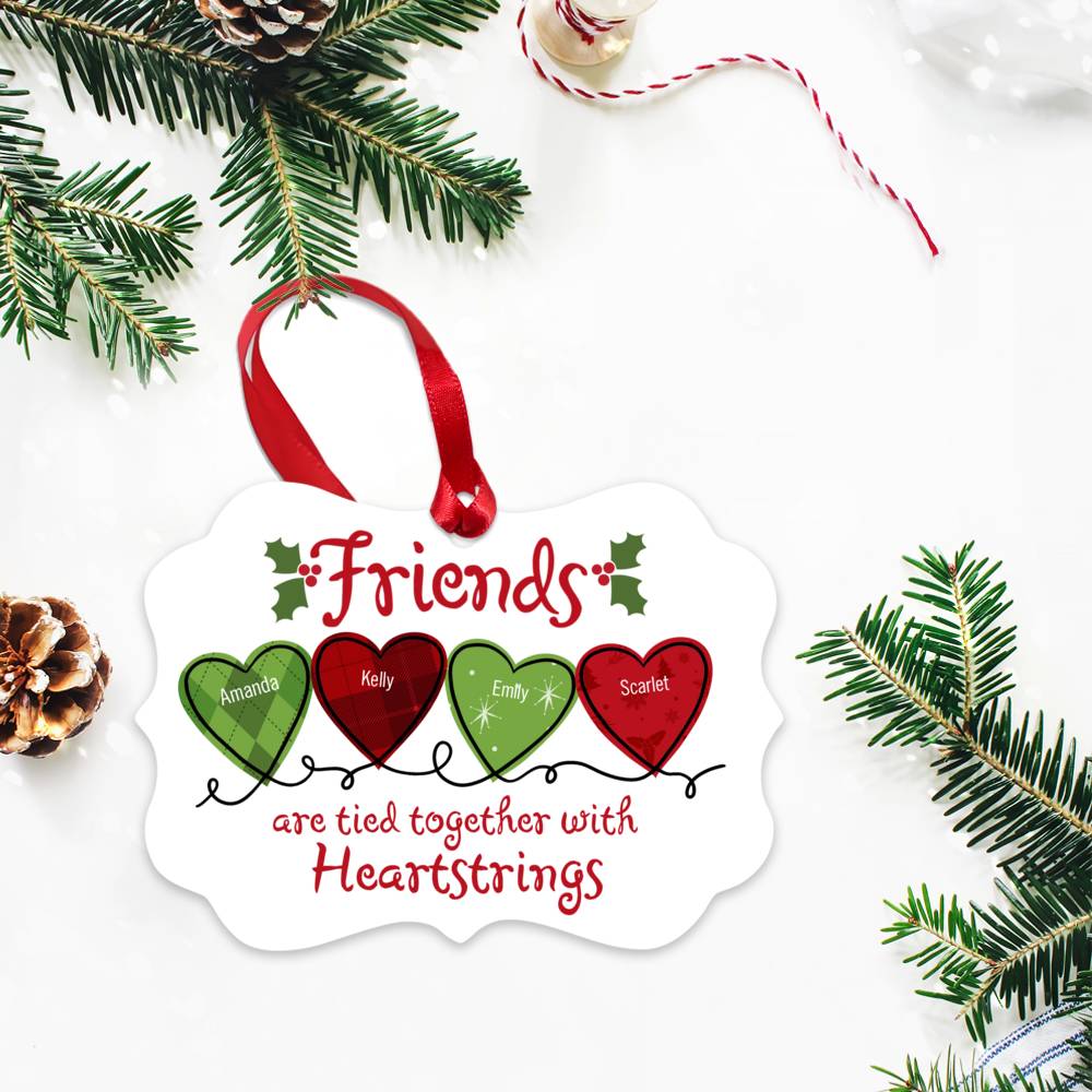 Personalized Christmas Ornament - Friends Are Tied Together with Heartstrings_3