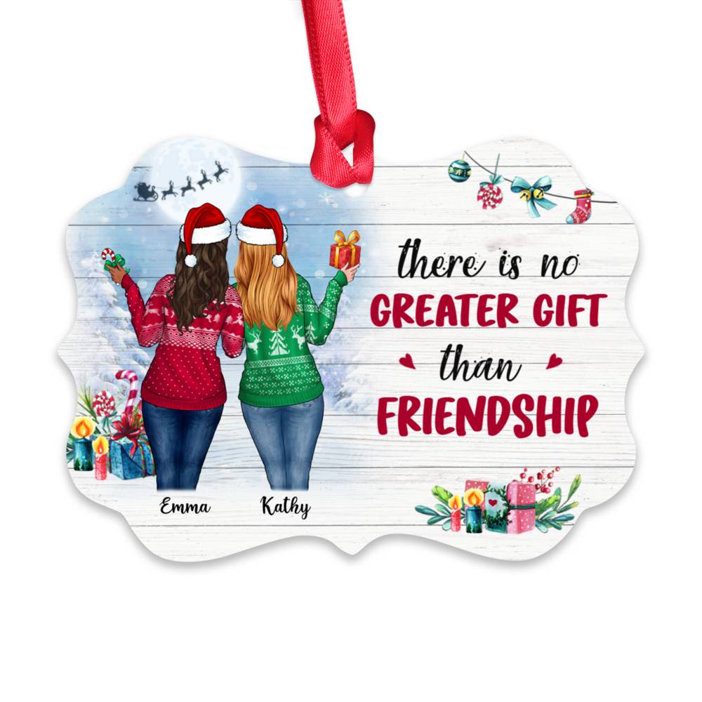 Personalized Ornament - Up to 5 Girls  - Xmas Ornament - There is No Greater Gift than Friendship_1