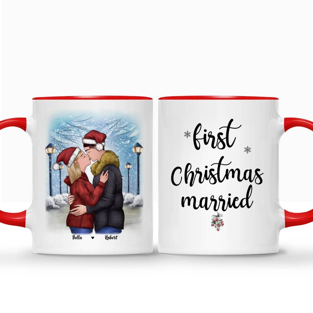 Personalized Mug - Christmas Couple - First Christmas married_3