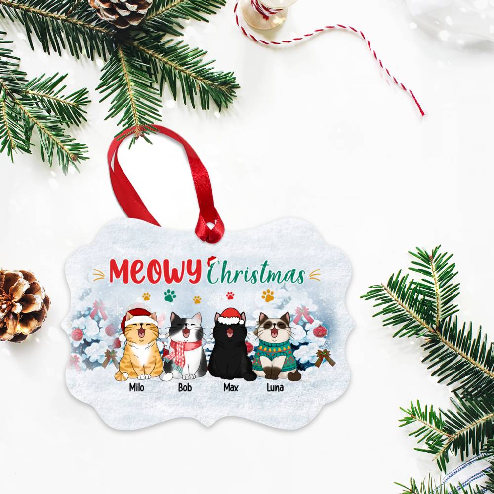 Personalized Ornament - Cat  - Xmas Ornament - Meowy Christmas_2