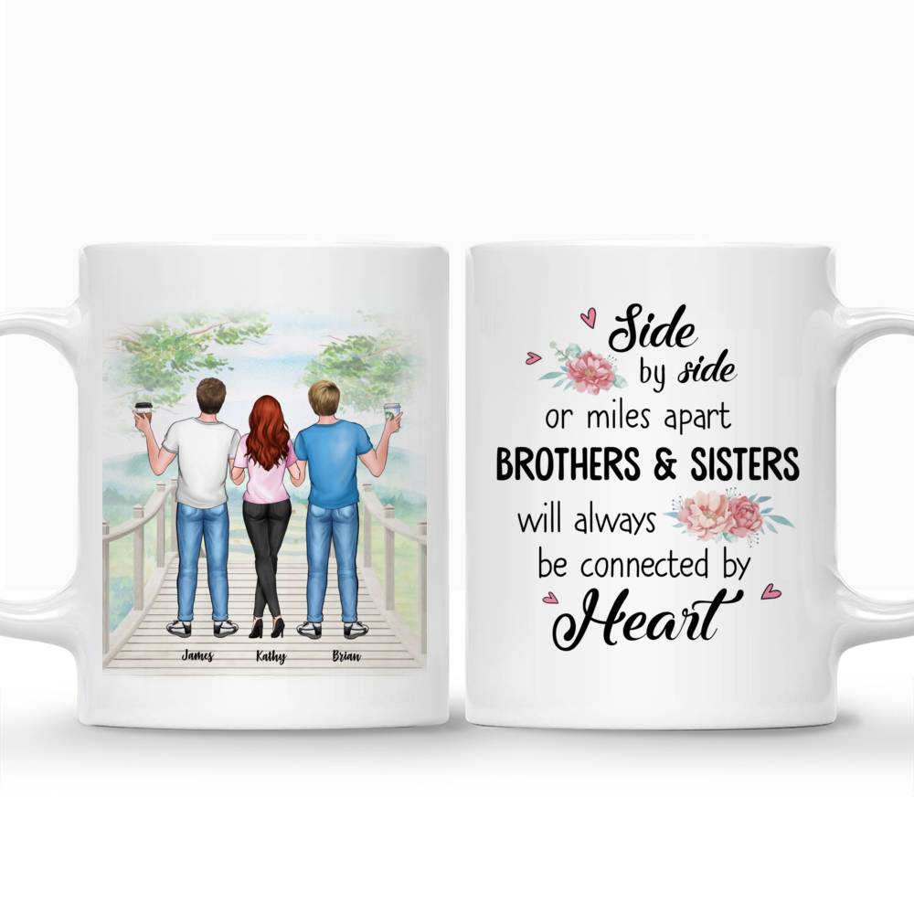 Personalized Mug - Brothers & Sisters will  Always be Connected by Heart_3