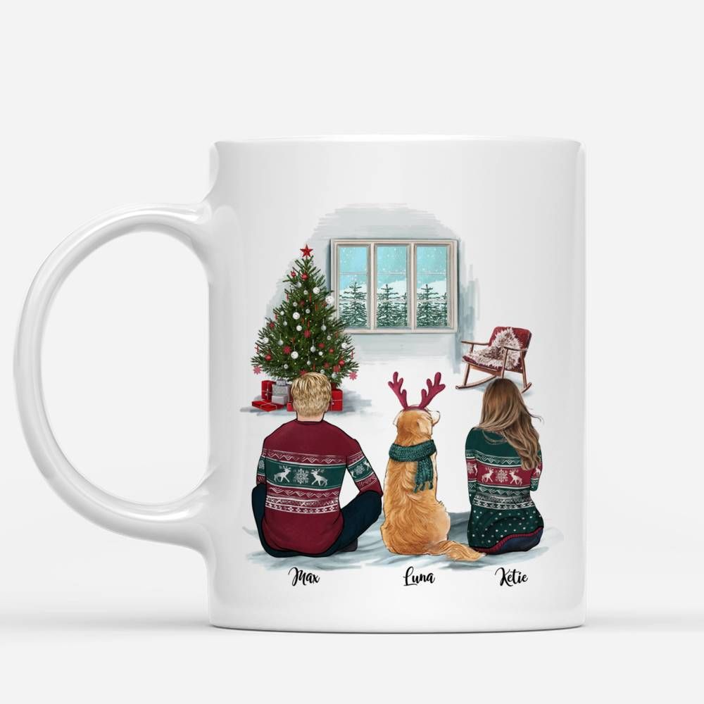 Personalized Mug -  Couple Christmas - Life Is Better With Dogs_1