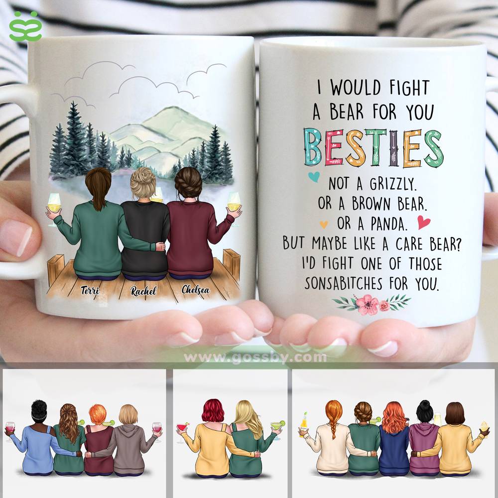 Personalized Mug - Xmas Collection - I Would Fight A Bear For You Besties