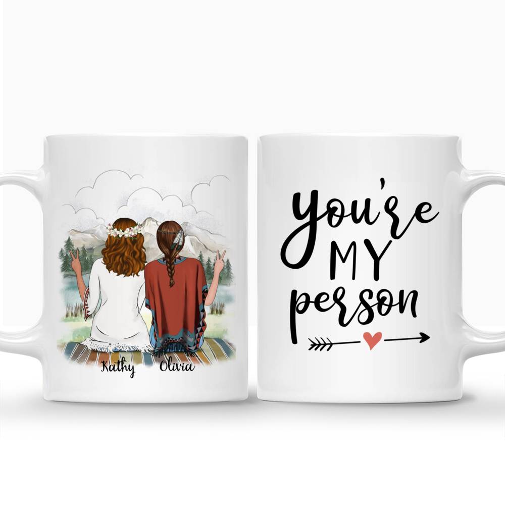 Personalized Mug - Boho Hippie Bohemian Two Girls - You Are My Person_3