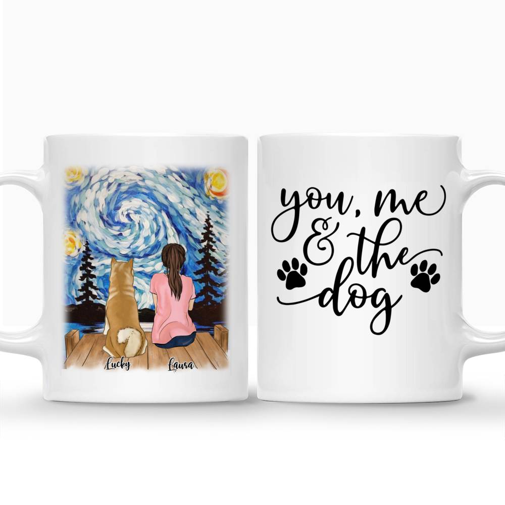 Personalized Mug - Girl and Dogs - Life Is Better With Dogs Starry Night_3