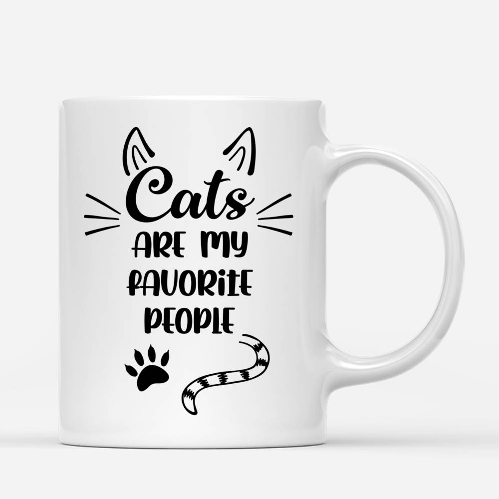 Personalized Mug - Girl And Cats - Cats are my favorite people_2