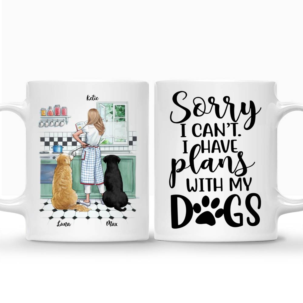 Personalized Mug - Girl and Dogs - Sorry I Can't I Have Plans With My Dog - Kitchen_3