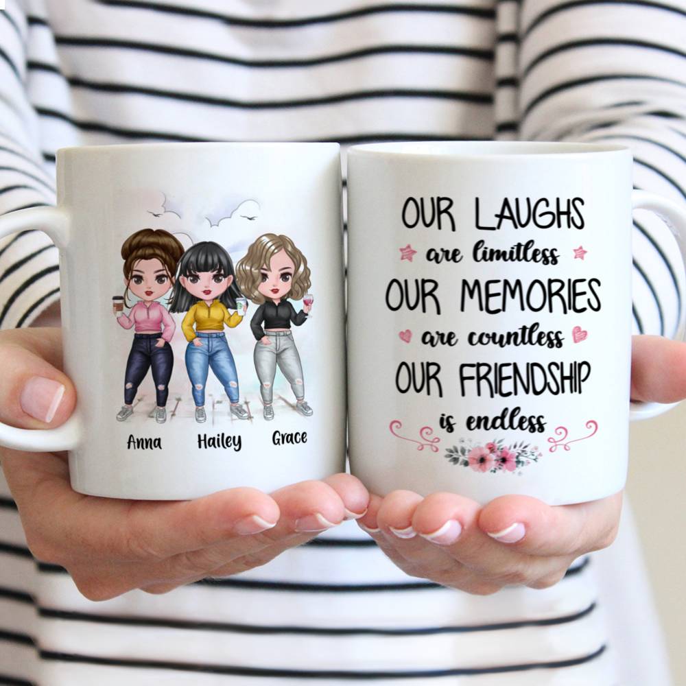 Personalized Mug - Friends - Our Laughs Are Limitless Our Memories Are Countless Our Friendship Is Endless (Q10823)_1