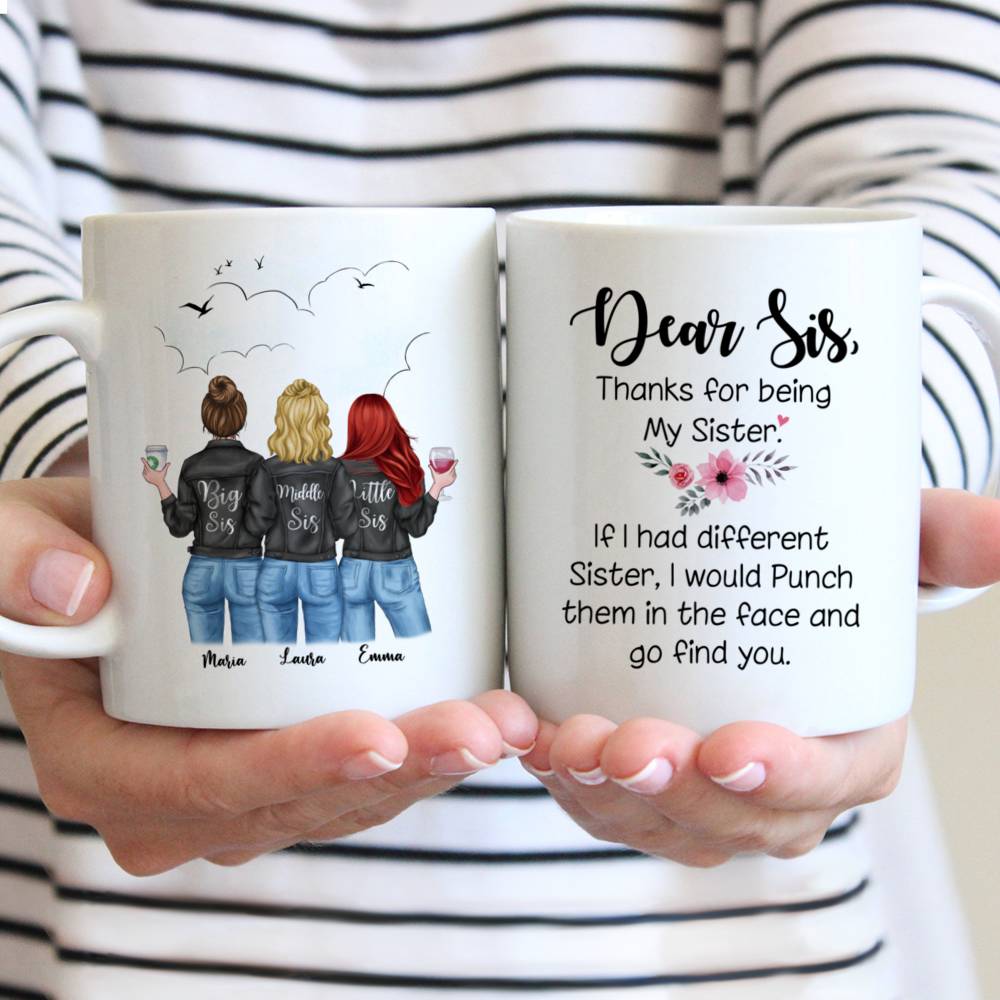 "Dear sis, thank for being my sister." Personalized Mug | Gossby