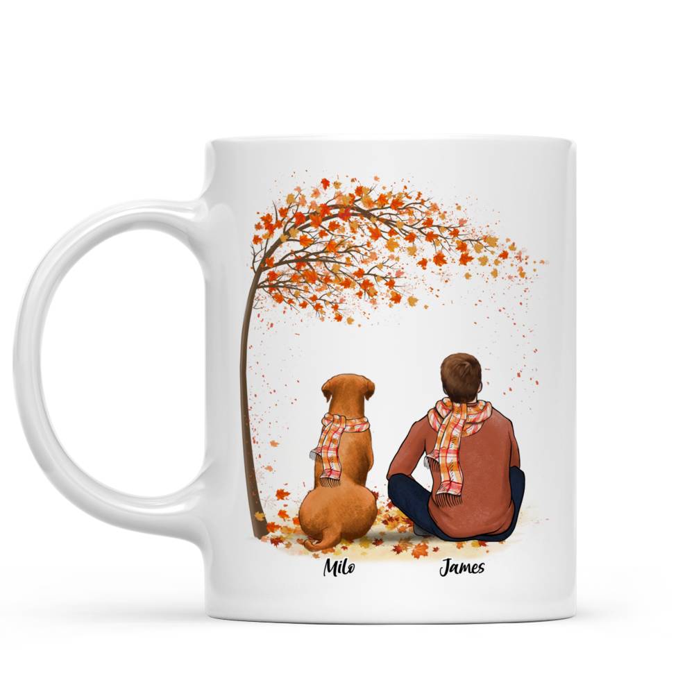 Personalized Mug - Man & Dog Mug - Man and Dog Autumn -  Life is better with a Dog_1